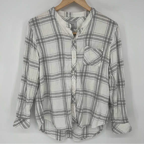 Rails Allison Silver Plaid Shirt‎ Size Large - Picture 3 of 16
